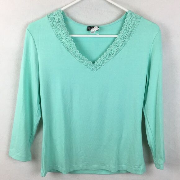 Cosabella Lace Trim Blue Long Sleeve Top M NEW - Picture 7 of 11